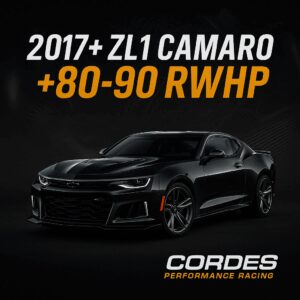 Black 2017+ ZL1 Camaro with 80-90 RWHP upgrade by Cordes Performance.
